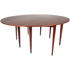 Newly Refinished Mid-Century Modern Drop-Leaf Dining Table by Dunbar
