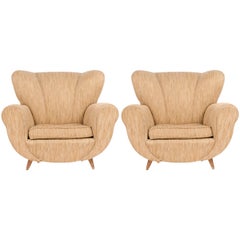 Used Pair of Italian Midcentury Oversized Lounge Chairs