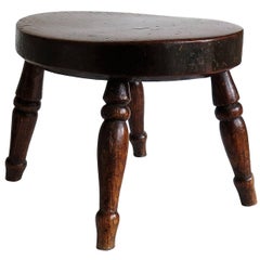 Early 19th Century Country Stool or Candle Stand solid elm, English Circa 1820