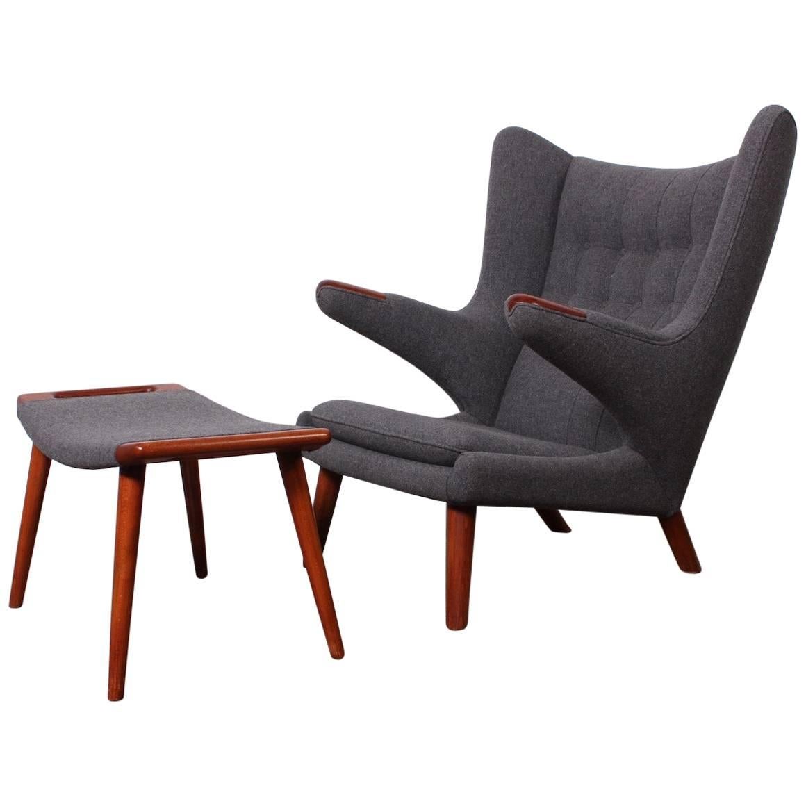 Papa Bear Chair and Ottoman by Hans Wegner