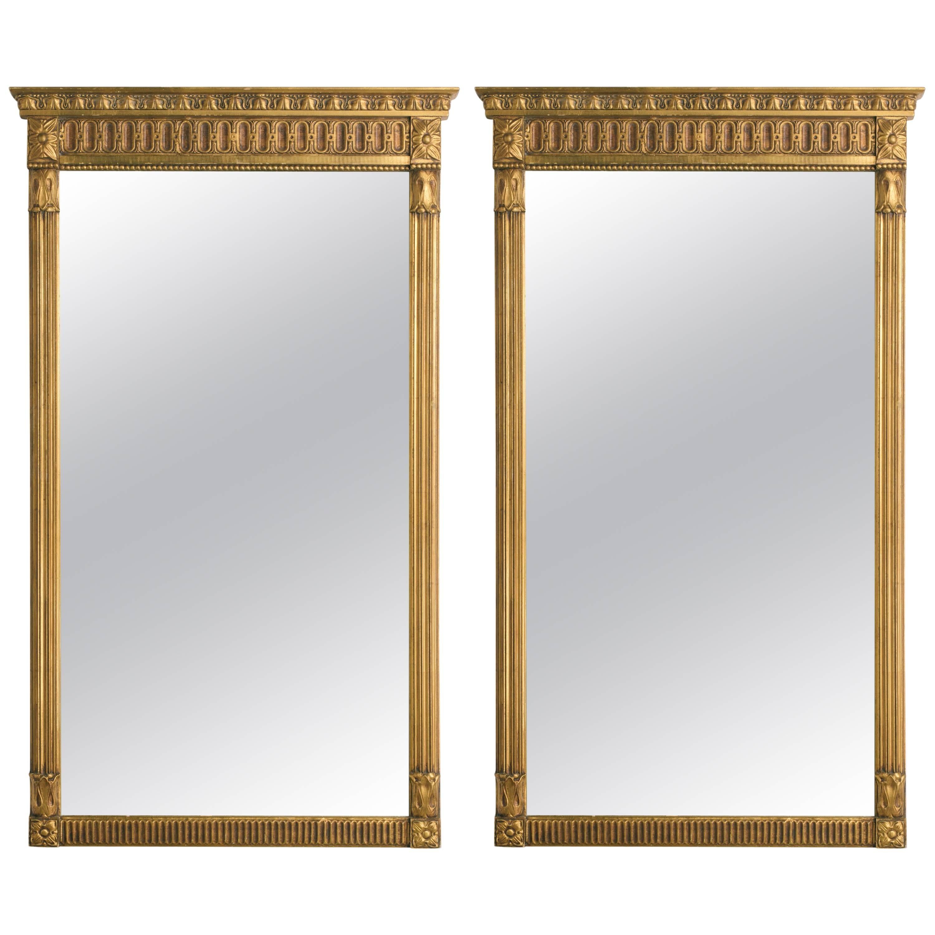 Pair of 1960s Regency Style Wood Gilt Mirrors