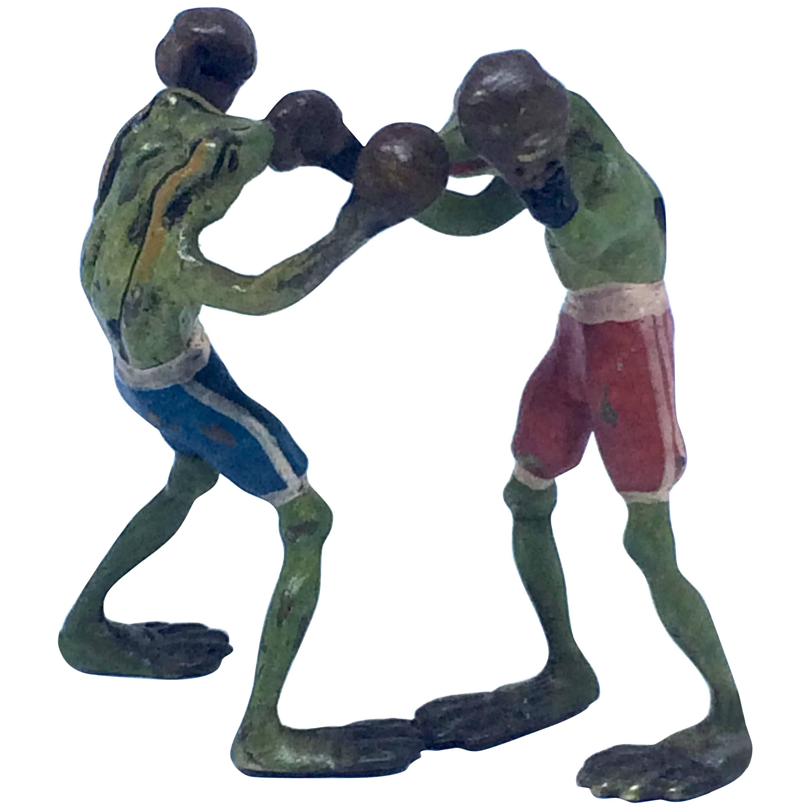 Early 20th Century Vienna Bergmann Bronze "Boxing Frogs" For Sale