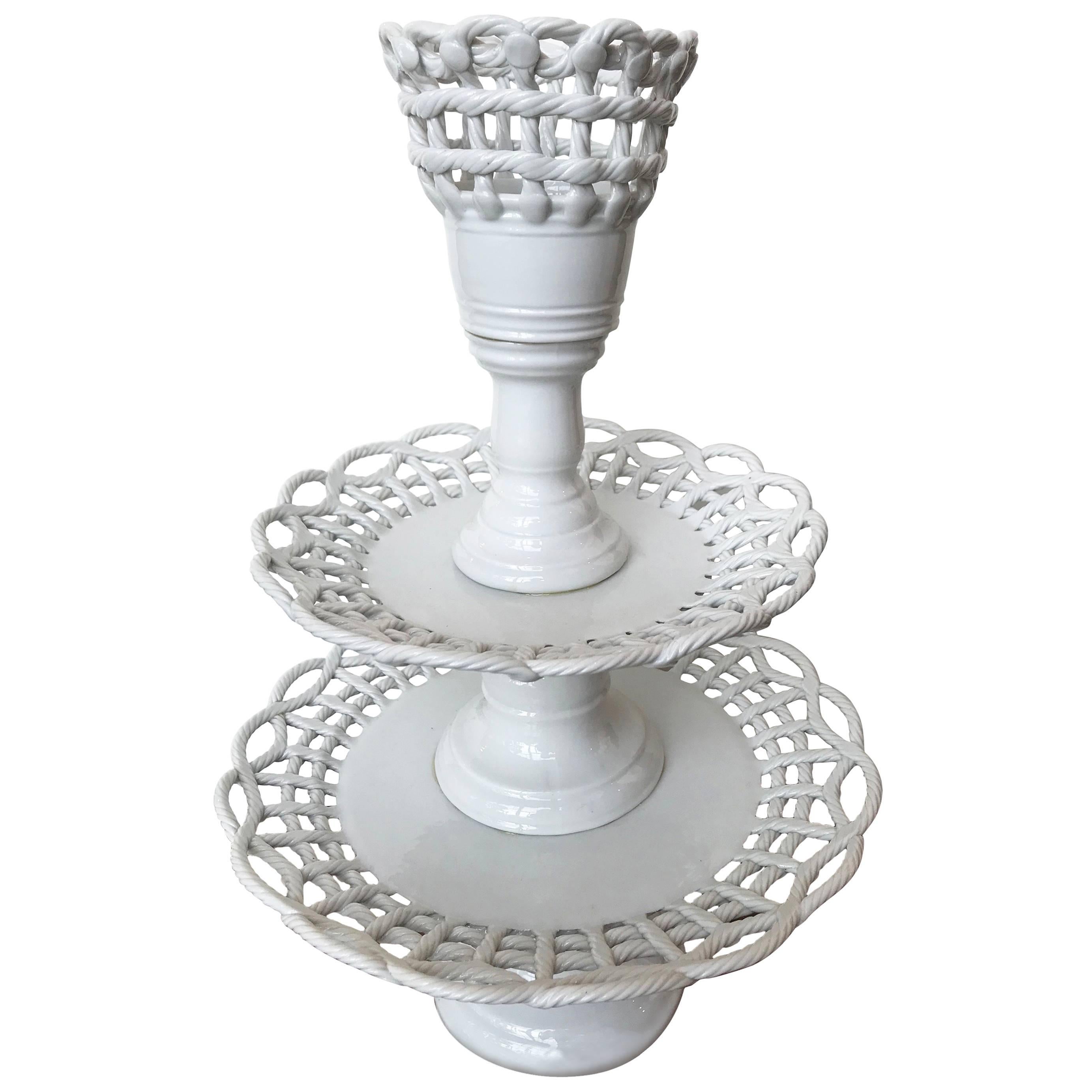 Porcelain Three-Tiered Candy Dish