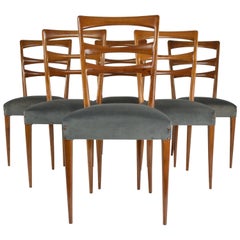  Italian Paolo Buffa Style Dining Chairs, 1950s, Set of Six