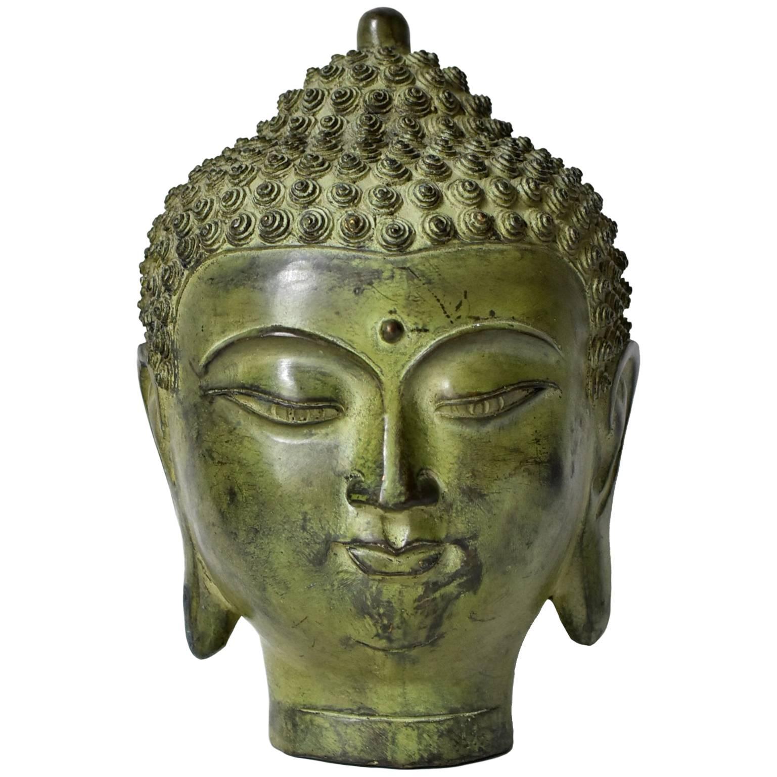 Large Bronze Buddha Head, Tang Dynasty Style