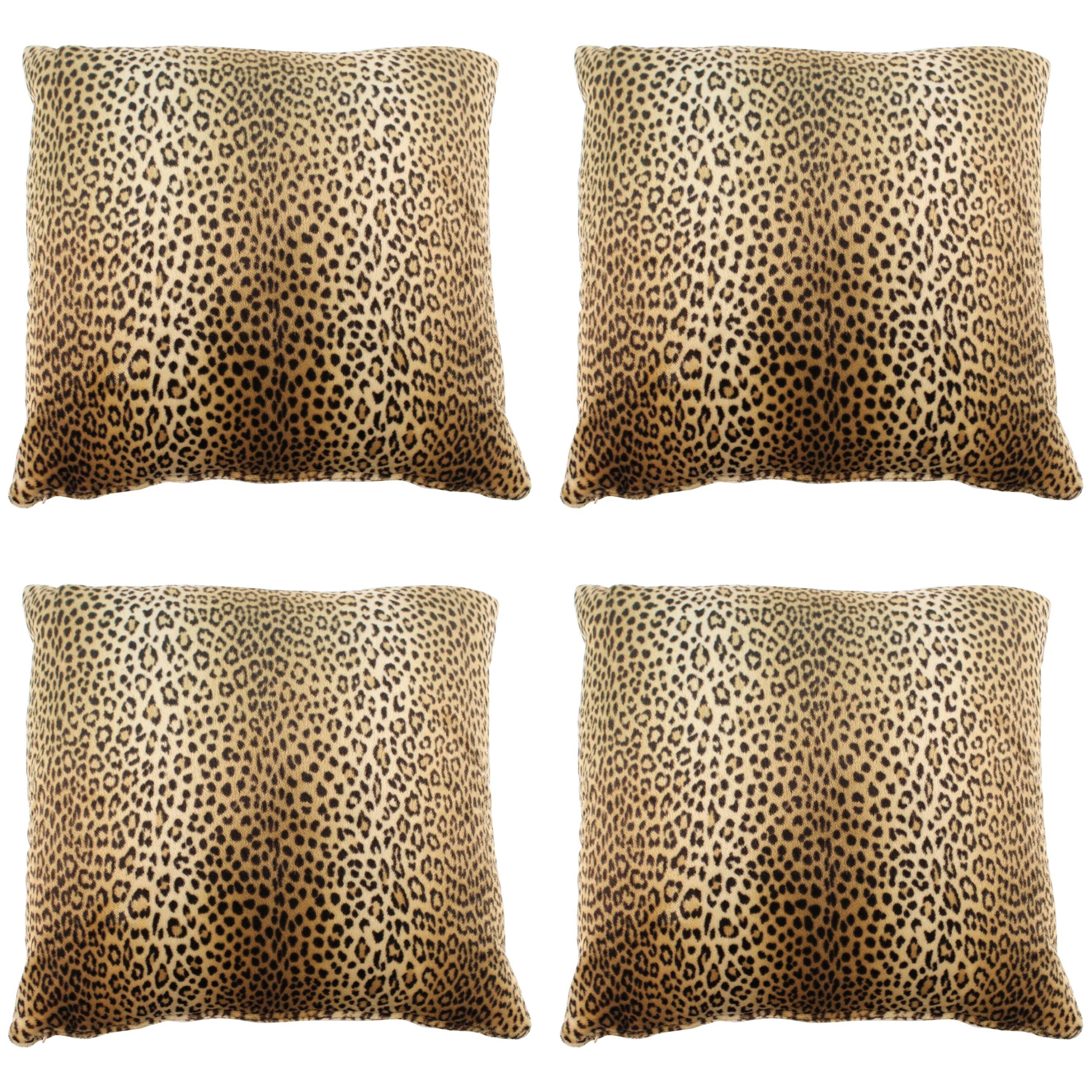 Four Leopard Print Pillows
