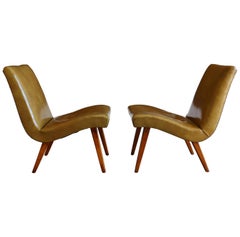 Early Pair of Lounge Chairs by Jens Risom for Knoll