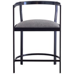 Connect Upholstered Dining Chair in Hand Blackened Aluminium and Lacquer