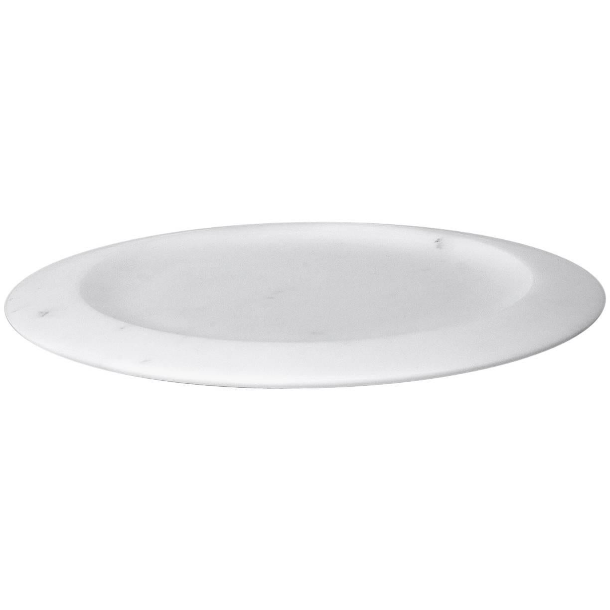 New Modern Dish in White Carrara Marble, creator Ivan Colominas For Sale