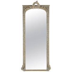 Large Tall French Louis XV Gilt Painted Mirror