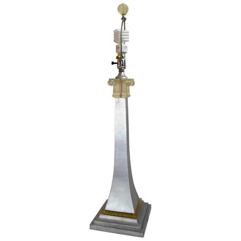 Silver Gilt and Cast Resin Table Lamp For Sale at 1stDibs