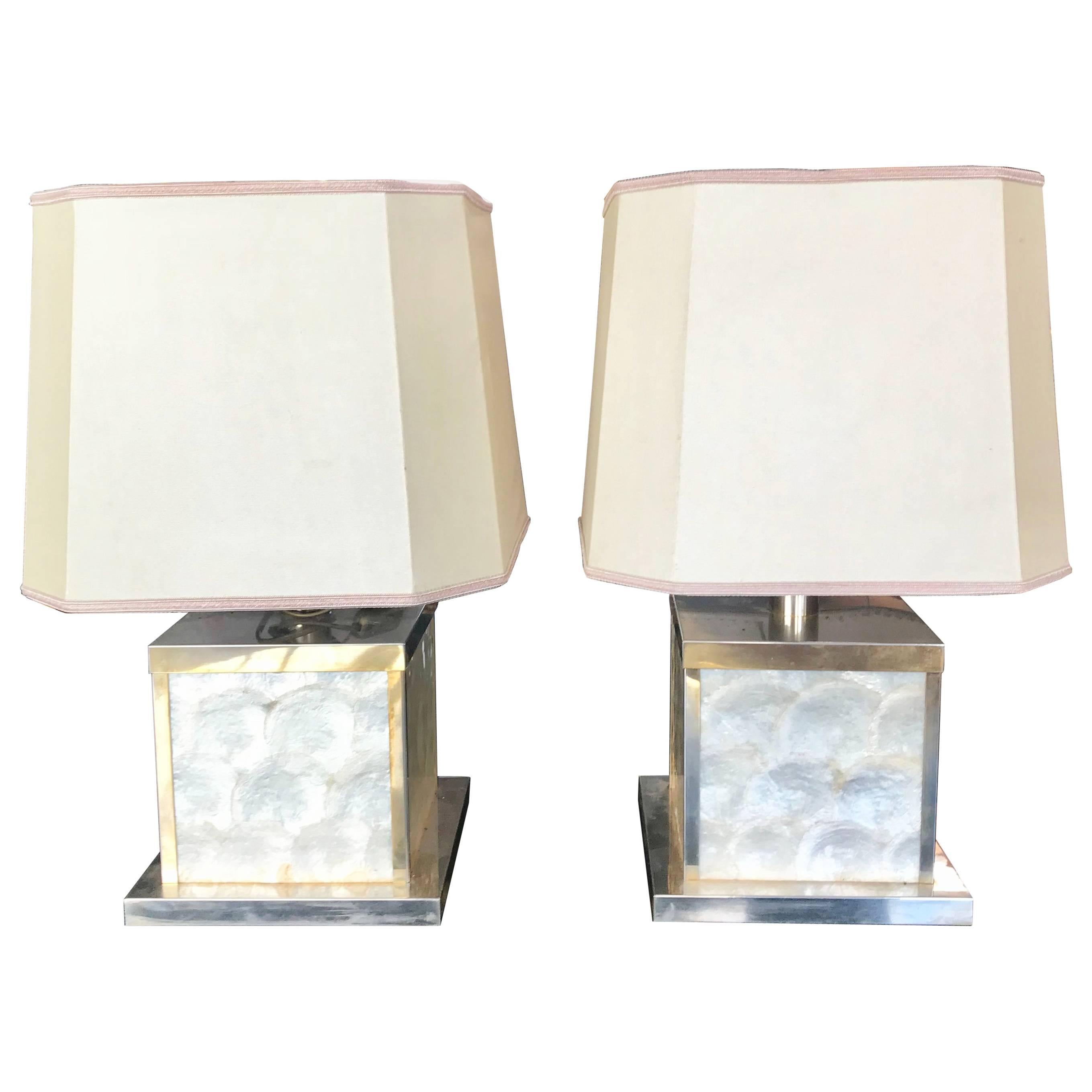 Mother of Pearl Lamps, Italy, 1960 For Sale