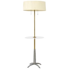 Modern Lucite and Brass Floor Lamp by Stiffel