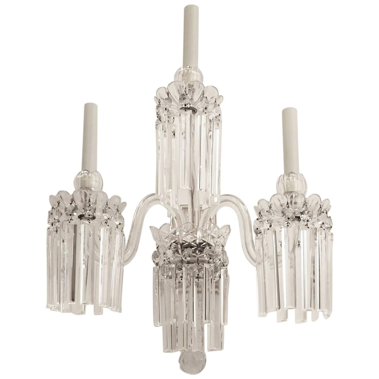 Four Very Fine Mid-19th Century English Cut Crystal Sconces, Attributed to Osler