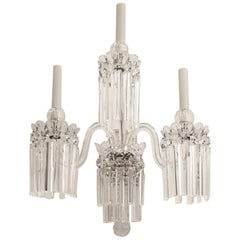 Four Very Fine Mid-19th Century English Cut Crystal Sconces, Attributed to Osler