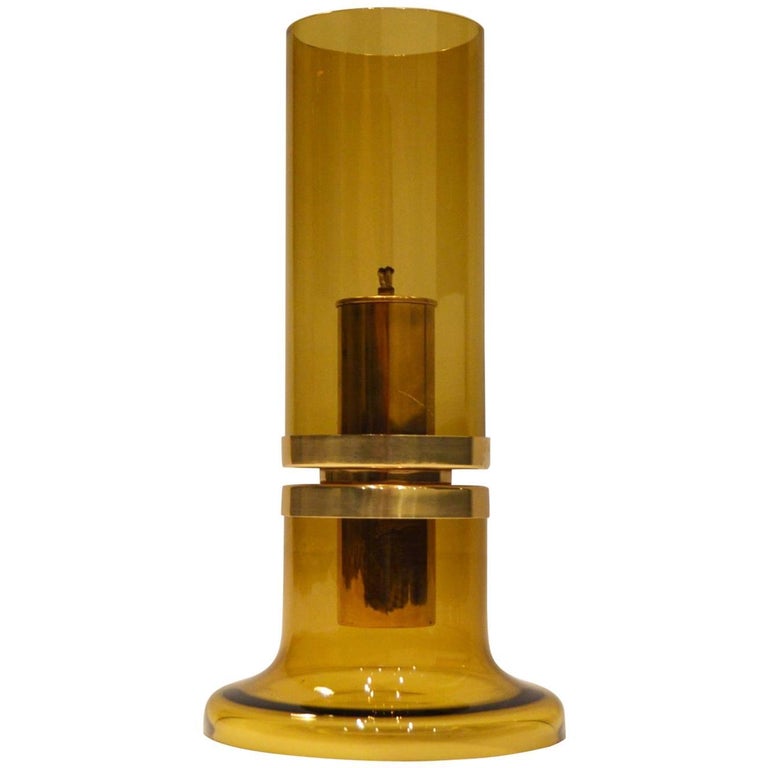 Brass And Glass Kerosene Oil Lamp By Hans Agne Jakobsson For Hans Agne Jakobsson Kerosene Oil Lamp In Brass