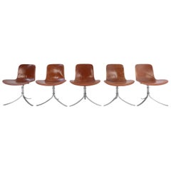 Set of Five PK9 Chairs by Poul Kjaerholm for Kold Christensen, 1960s