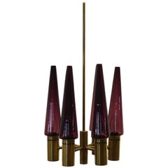 Rare Purple Chandelier by Hans-Agne Jakobsson AB Markaryd, Sweden