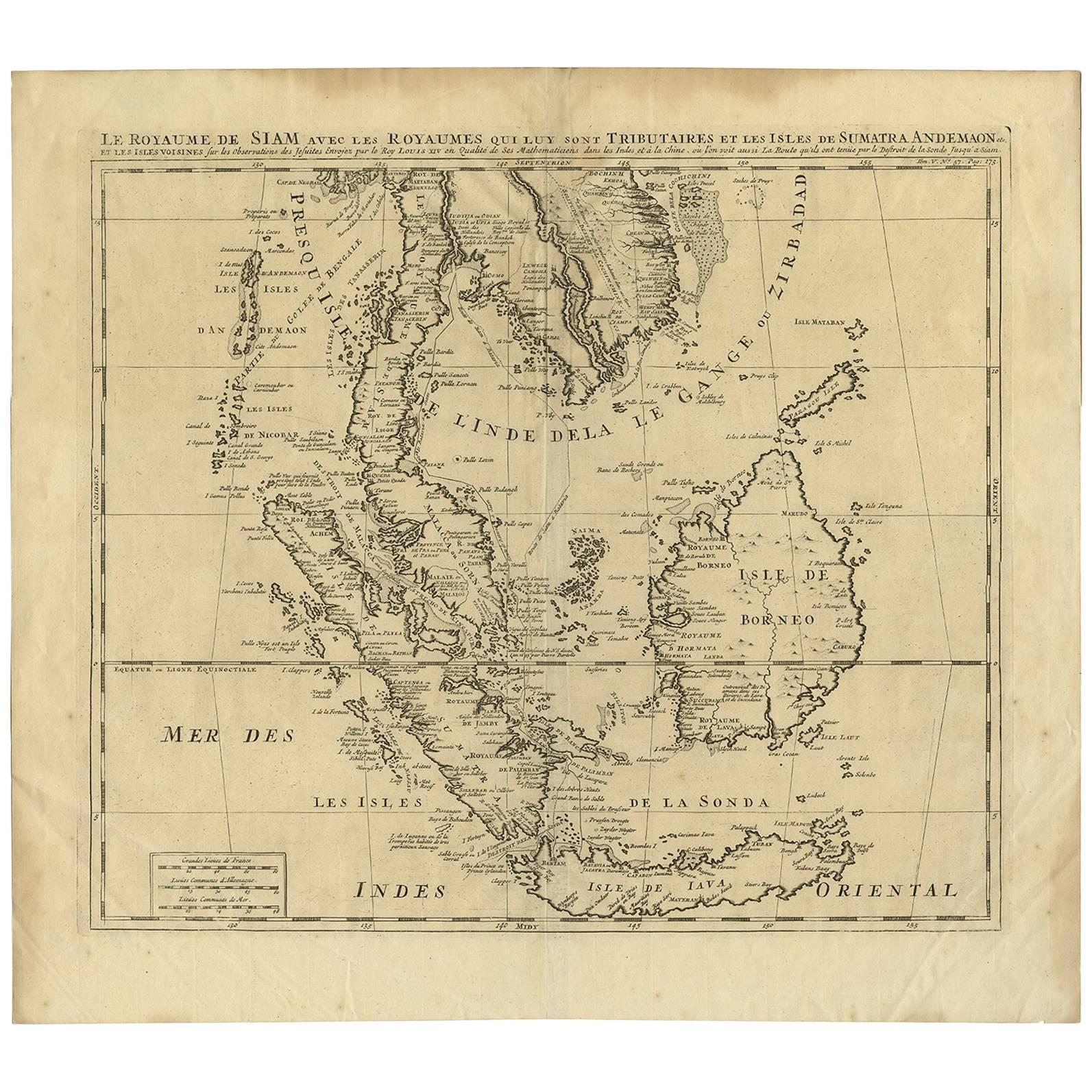 Antique Map of Southeast Asia by H. Chatelain, circa 1720