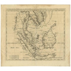 Carte ancienne d'Asie du Sud-Est par H. Chatelain, datant d'environ 1720