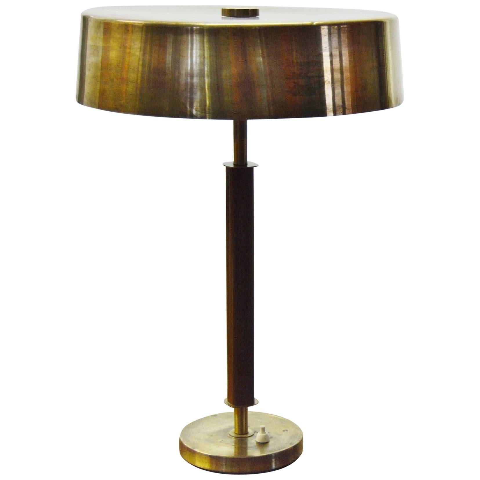 Large Swedish Brass Table Lamp from the 1940s For Sale