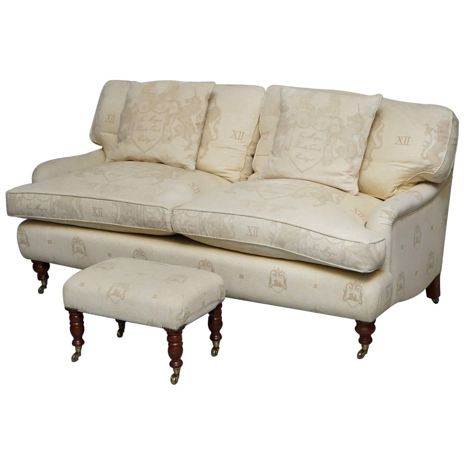 Andrew Martin Howard Style Sofa with Royal Magna Carta Upholstery
