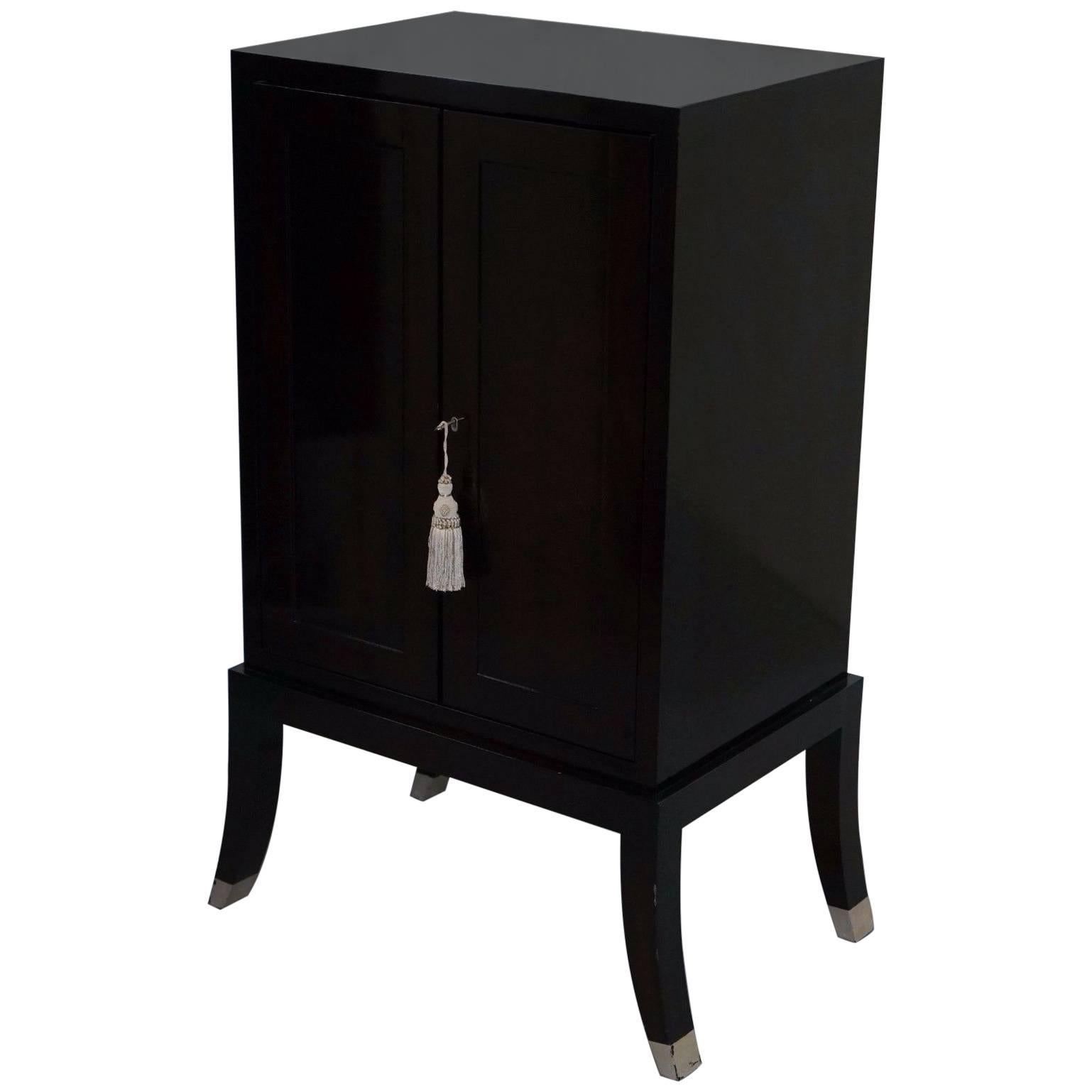 Chinese Lacquered Cabinet with Bank / Chest of Drawers Inside Luxury Designer 