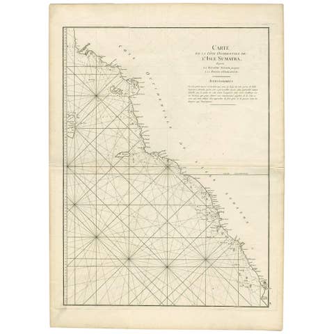 1745 Antique Coastal Map of West Sumatra by J. Mannevillette