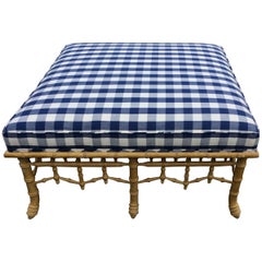 Oversized Square Ottoman with Fabulous Faux Bamboo Base