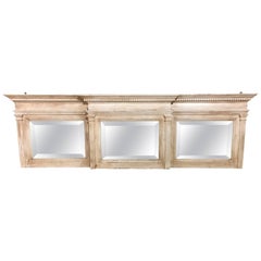 American Antique Long Horizontal Overmantel Mirror