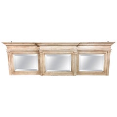 American Antique Long Horizontal Overmantel Mirror   