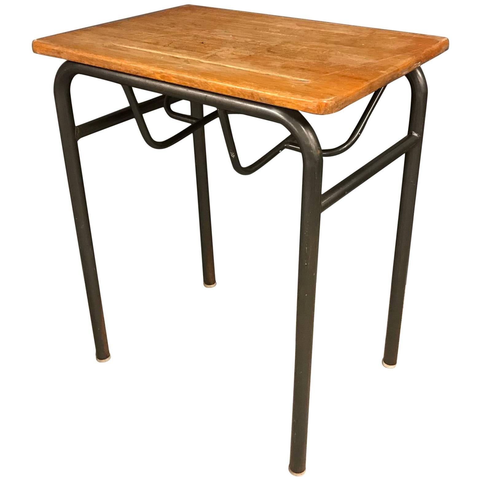 Vintage French Single School Table For Sale