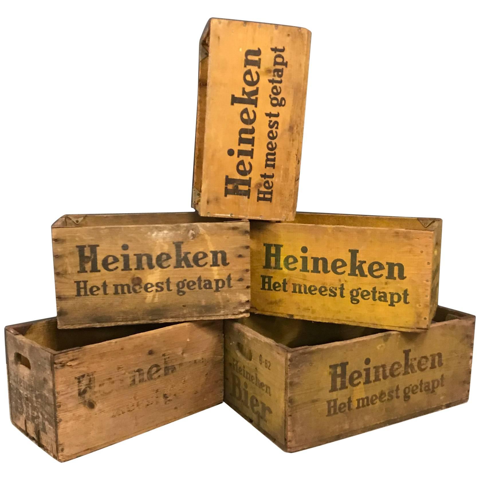 Vintage Dutch Heineken Beer Crates For Sale
