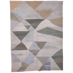 Contemporary Turkish Kilim Made from Recycled Hemp