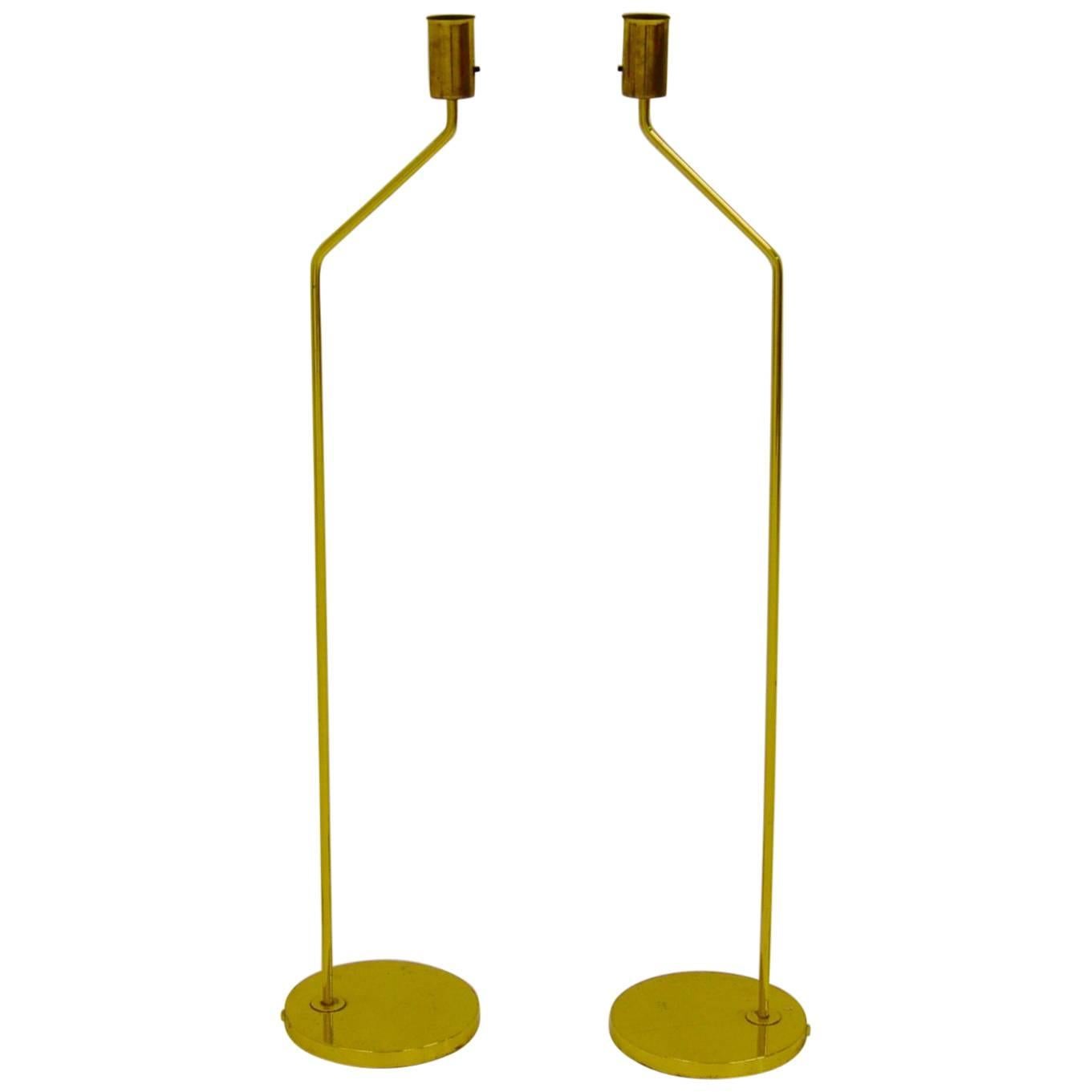Pair of Brass Bergboms Floor Lamps For Sale