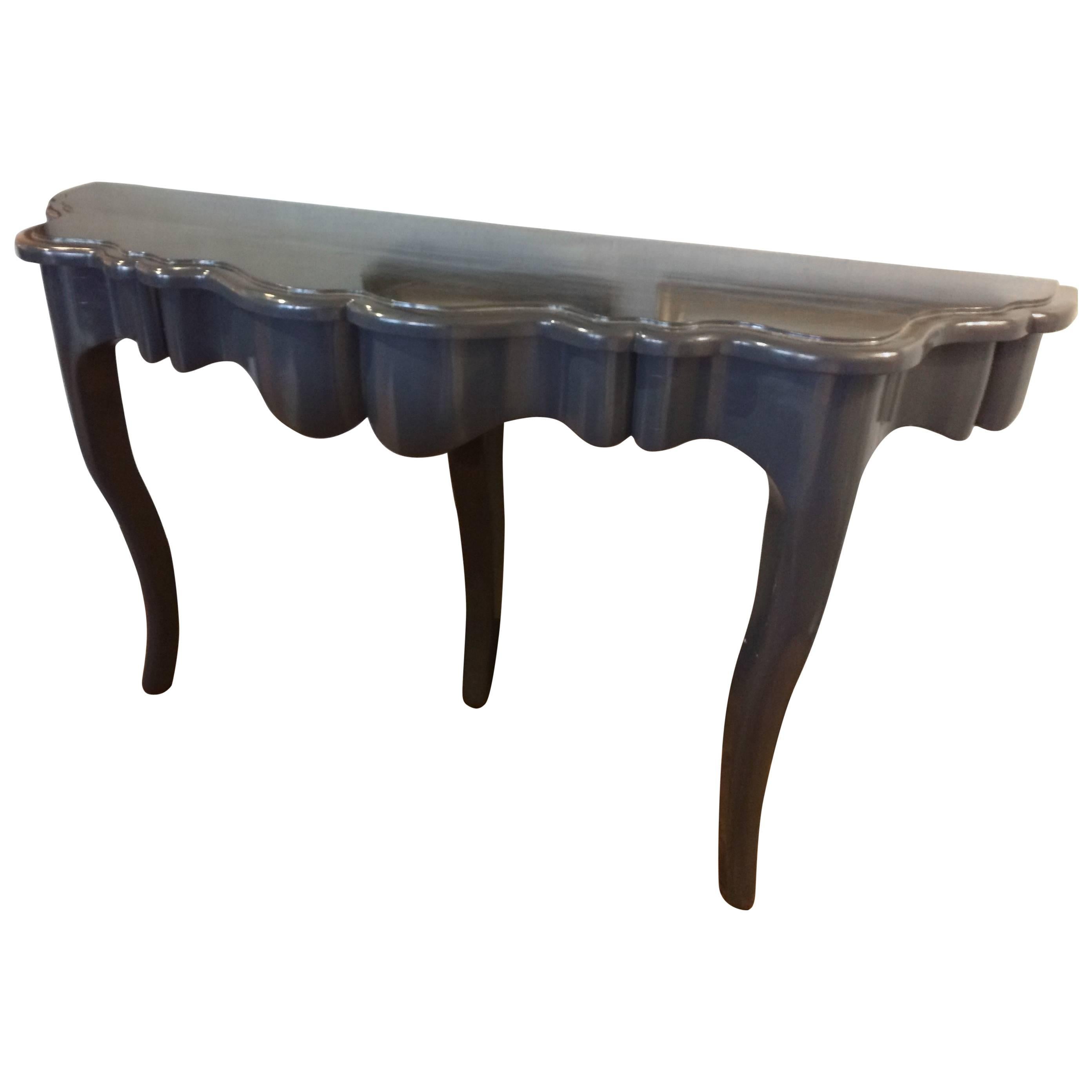 Sensational Blue Lacquered Console Table