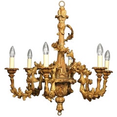 Florentine Giltwood Six-Light Antique Chandelier