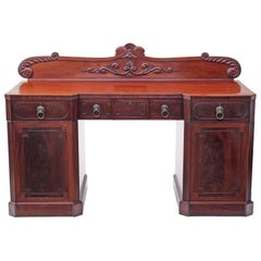 Antique Large Quality Regency Flame Mahogany Sideboard Chiffonier