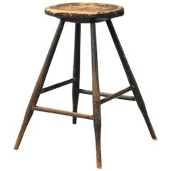 Early American Country Windsor Stool or Occasional Table