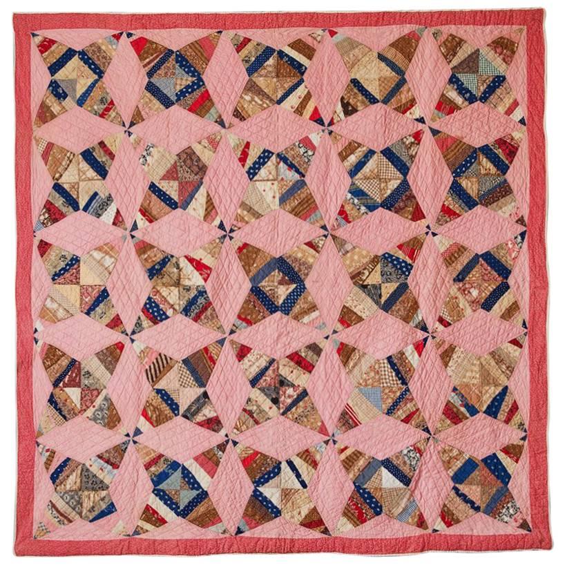 Colorful Vintage Patchwork Quilt