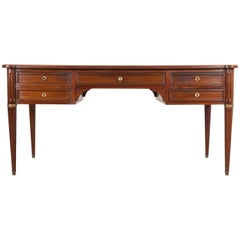 French Louis XVI Style Large Mahogany Desk