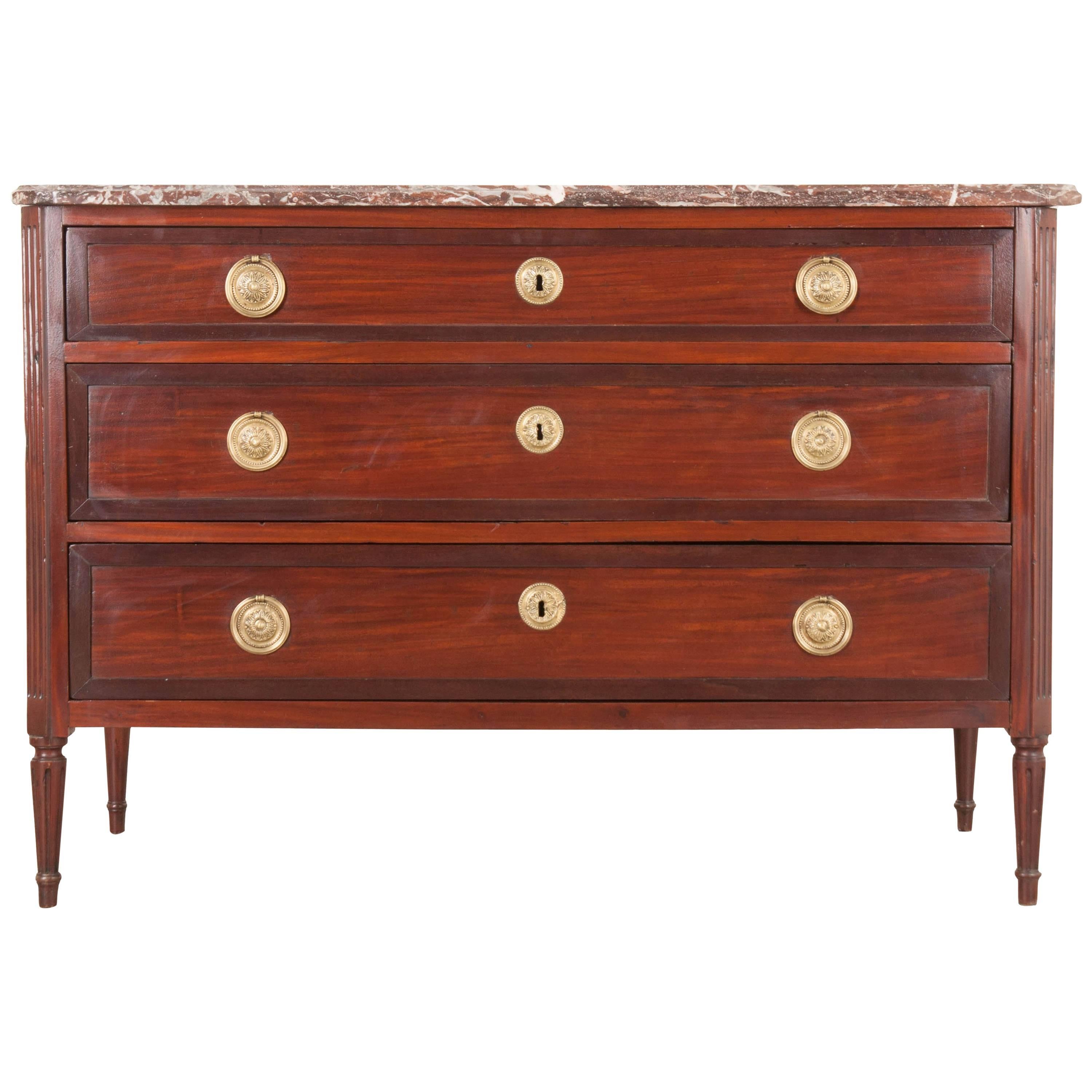 French 19th Century Mahogany Louis XVI Commode