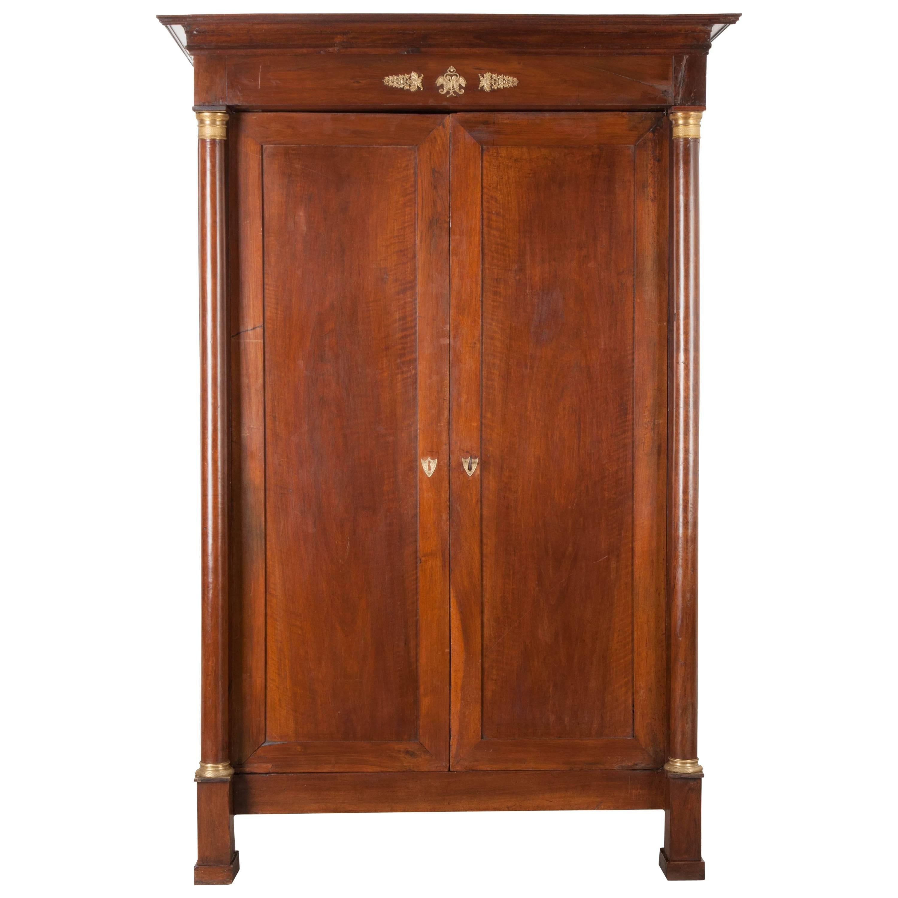 French 19th Century Walnut Empire Armoire