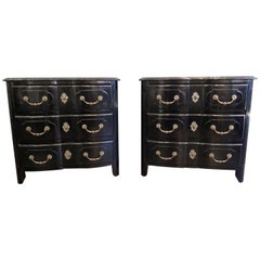 Pair of Ebonized French Commodes in the Manner of Jansen