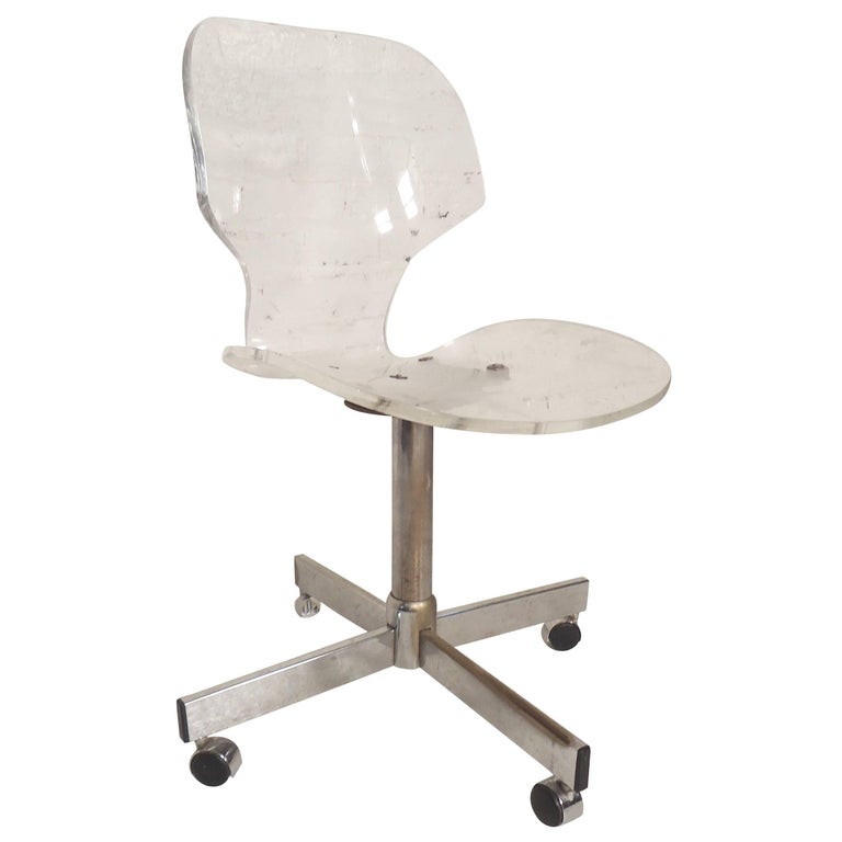 Mid Century Modern Lucite Desk Chair For Sale At 1stdibs