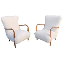 Beautiful Pair of Reupholstered French Armchairs, circa 1960