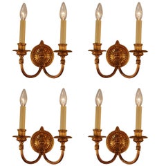 Set of Four Bronze Wall Sconces by  E.F. Caldwell