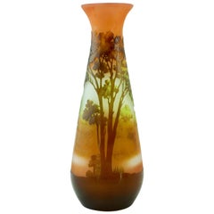 Emile Galle Art Nouveau Scenic Cameo Vase
