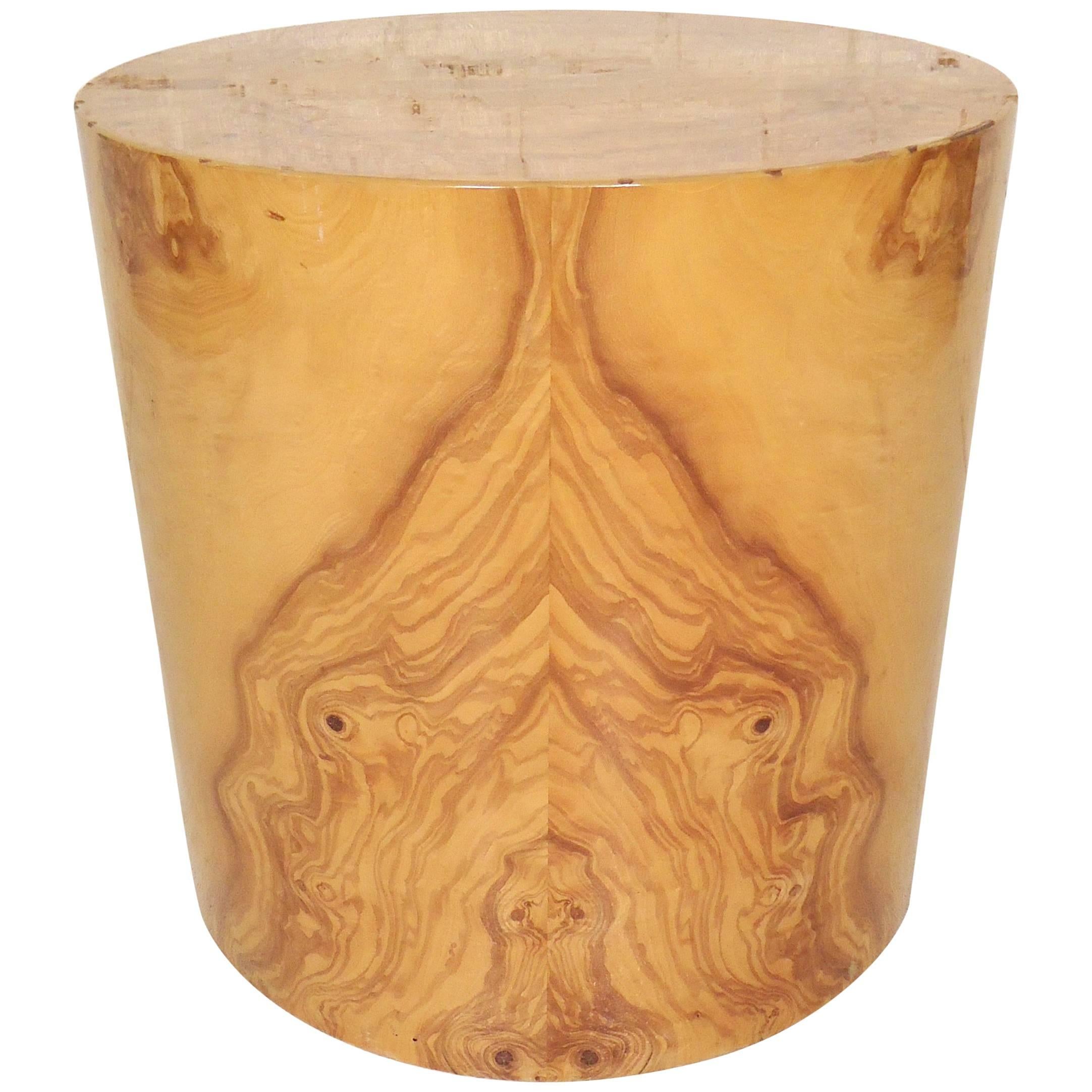 Burl Wood Round Pedestal Table