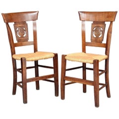 Pair of 19th Century Fruitwood Chairs